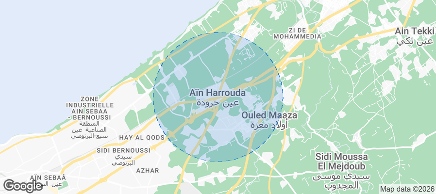 Aïn Harrouda Airbnb map